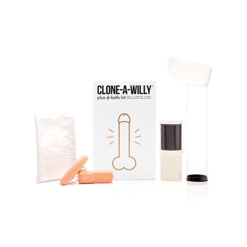 Kit Clone-A-Willy Plus+ con Testículos - Tono de Piel Oscuro