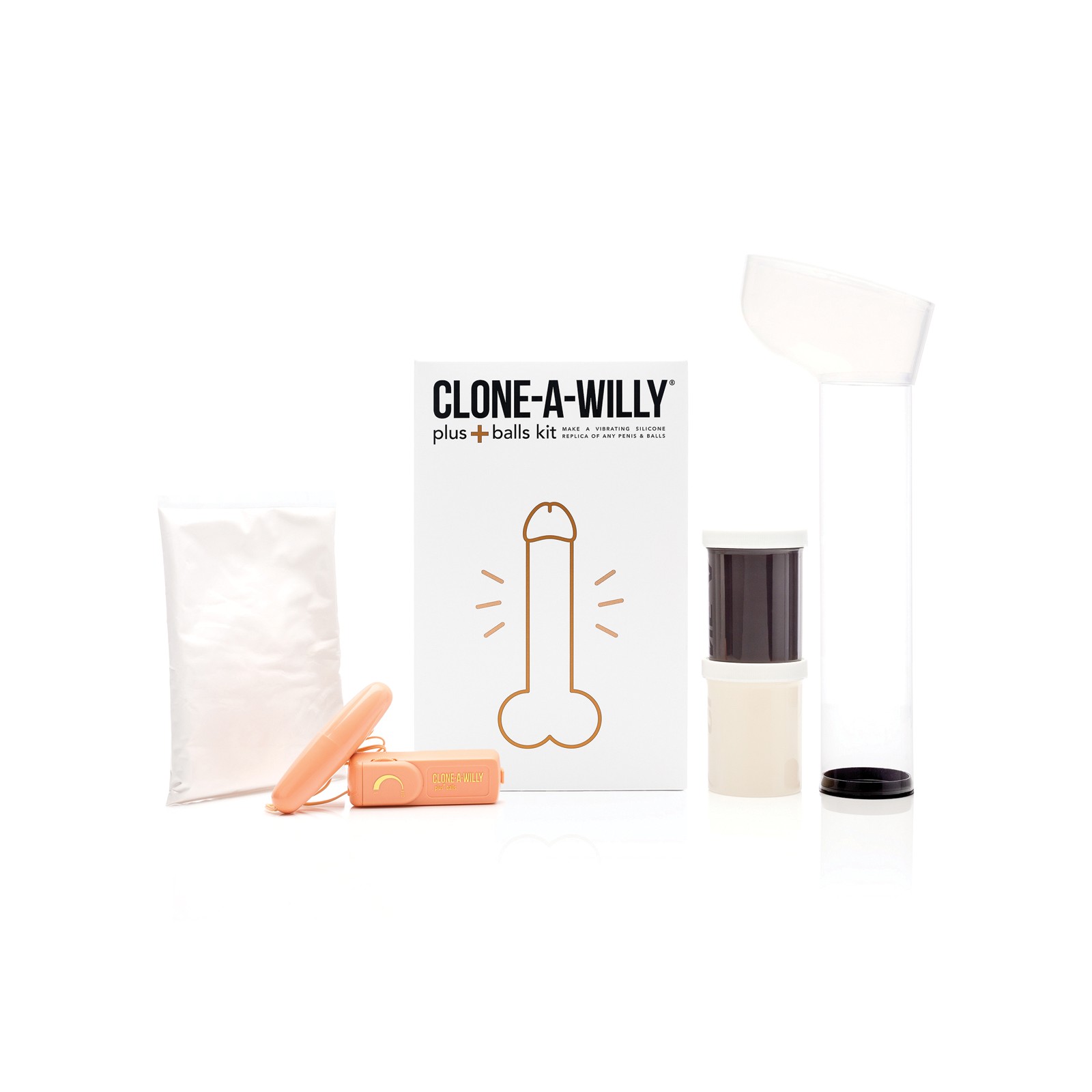 Kit Clone-A-Willy Plus+ con Testículos - Tono de Piel Oscuro