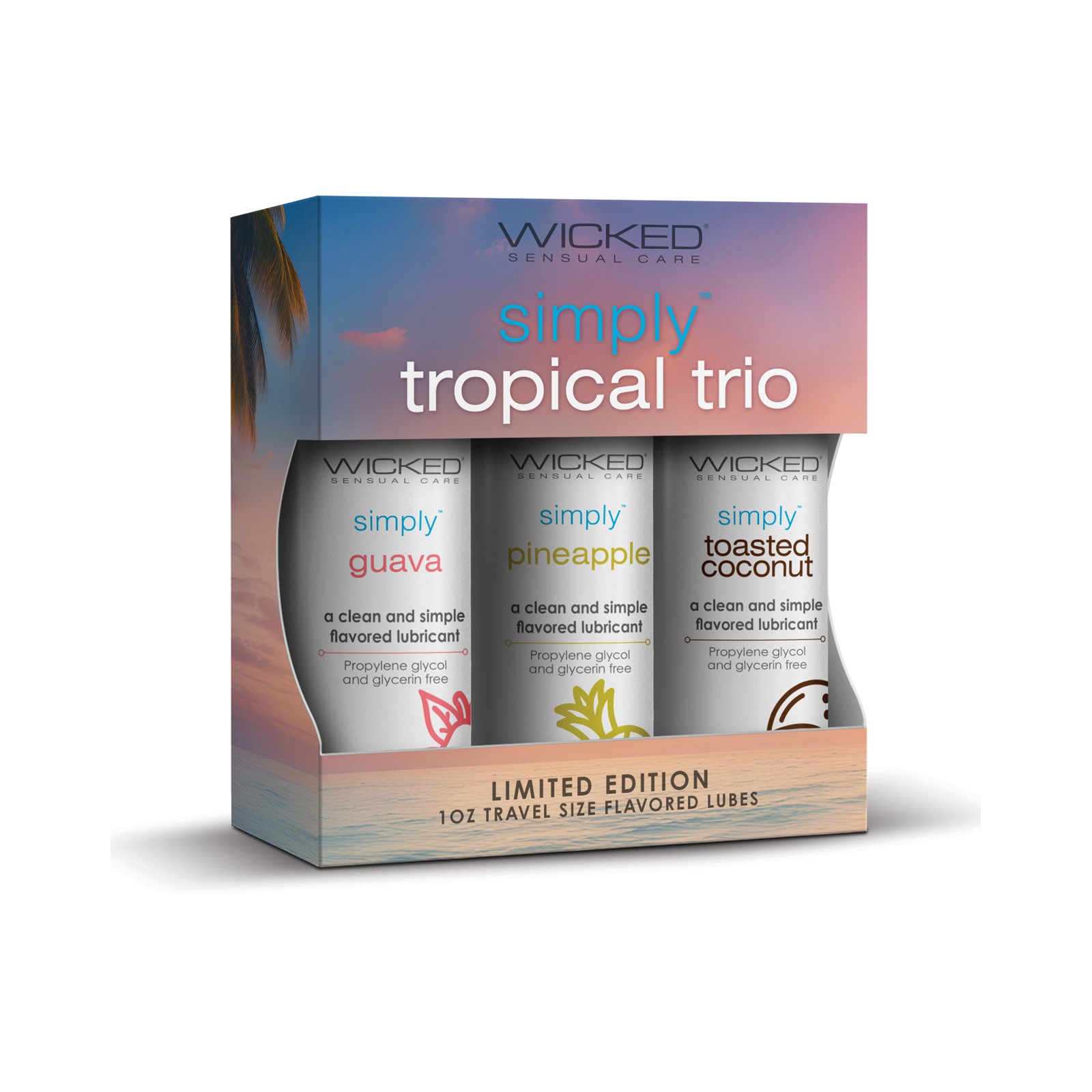 Wicked Tropical Trio Flavored Lubes Travel Size - 1 oz