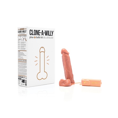 Kit Clone-A-Willy Plus+ con Testículos Tono de Piel Medio