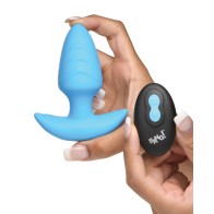 Bang! Rotating & Vibrating Tapered Butt Plug with Remote - Blue