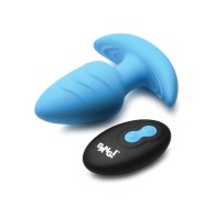 Bang! Rotating & Vibrating Tapered Butt Plug with Remote - Blue