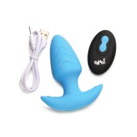 Bang! Rotating & Vibrating Tapered Butt Plug with Remote - Blue