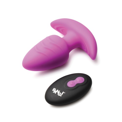 Bang Rotating Vibrating Tapered Butt Plug with Remote Purple