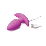 Plug Anal Tapered Rotativo y Vibrante con Control Remoto Púrpura