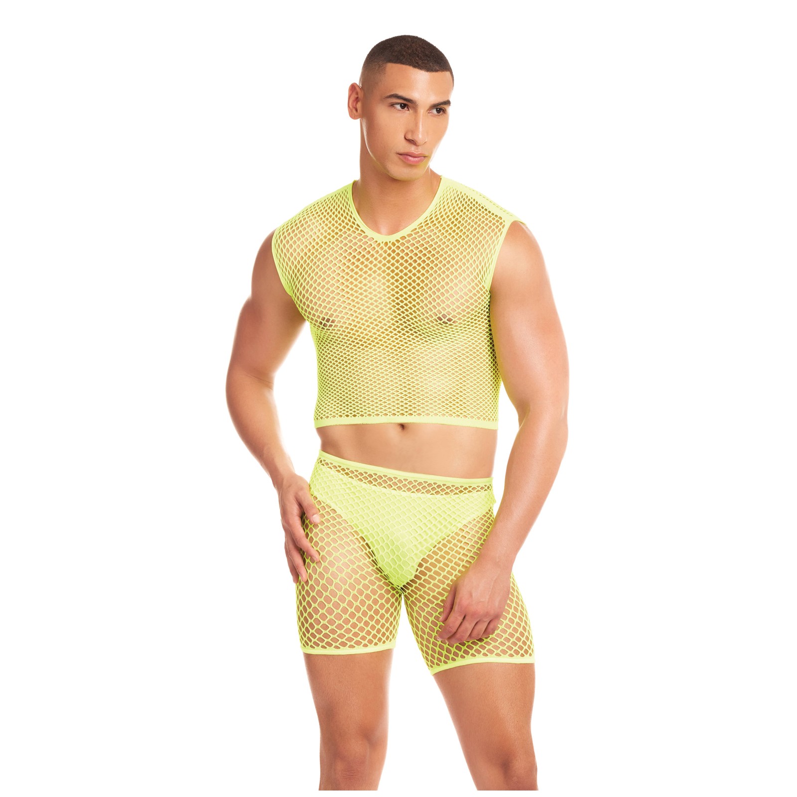 Conjunto Boxer Mesh Rainbow Party Net-Bula Amarillo