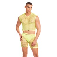 Conjunto Boxer Mesh Rainbow Party Net-Bula Amarillo