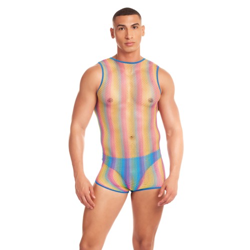 Rainbow Party Pride Star Mesh Singlet Set