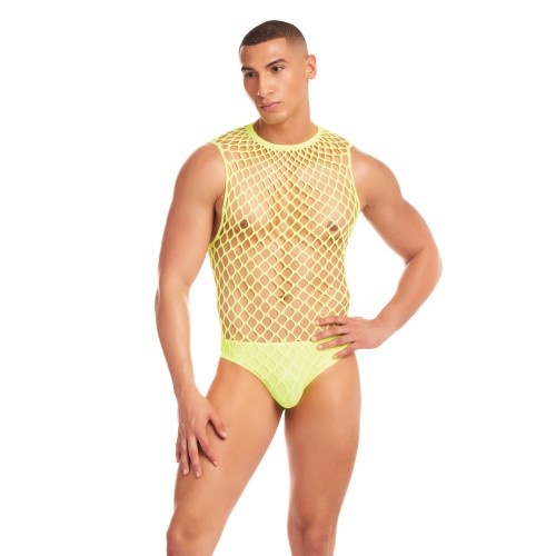 Rainbow Party Large Mesh Unitard Set Yellow L/XL