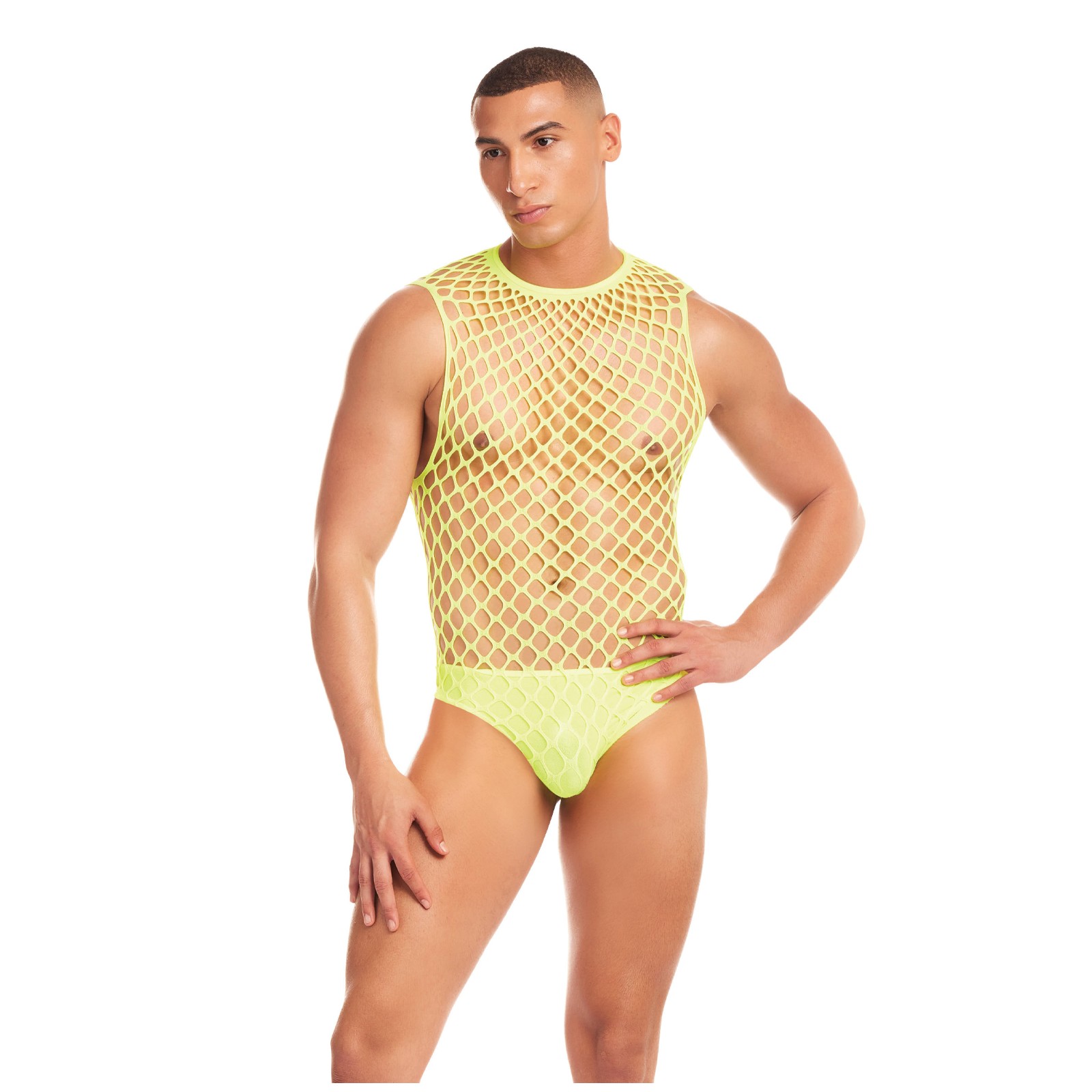 Rainbow Party Large Mesh Unitard Set Yellow L/XL