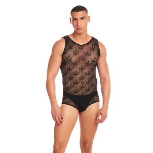 Rainbow Party Night Blaze Singlet 2 pc Set w/Thong - Black S/M