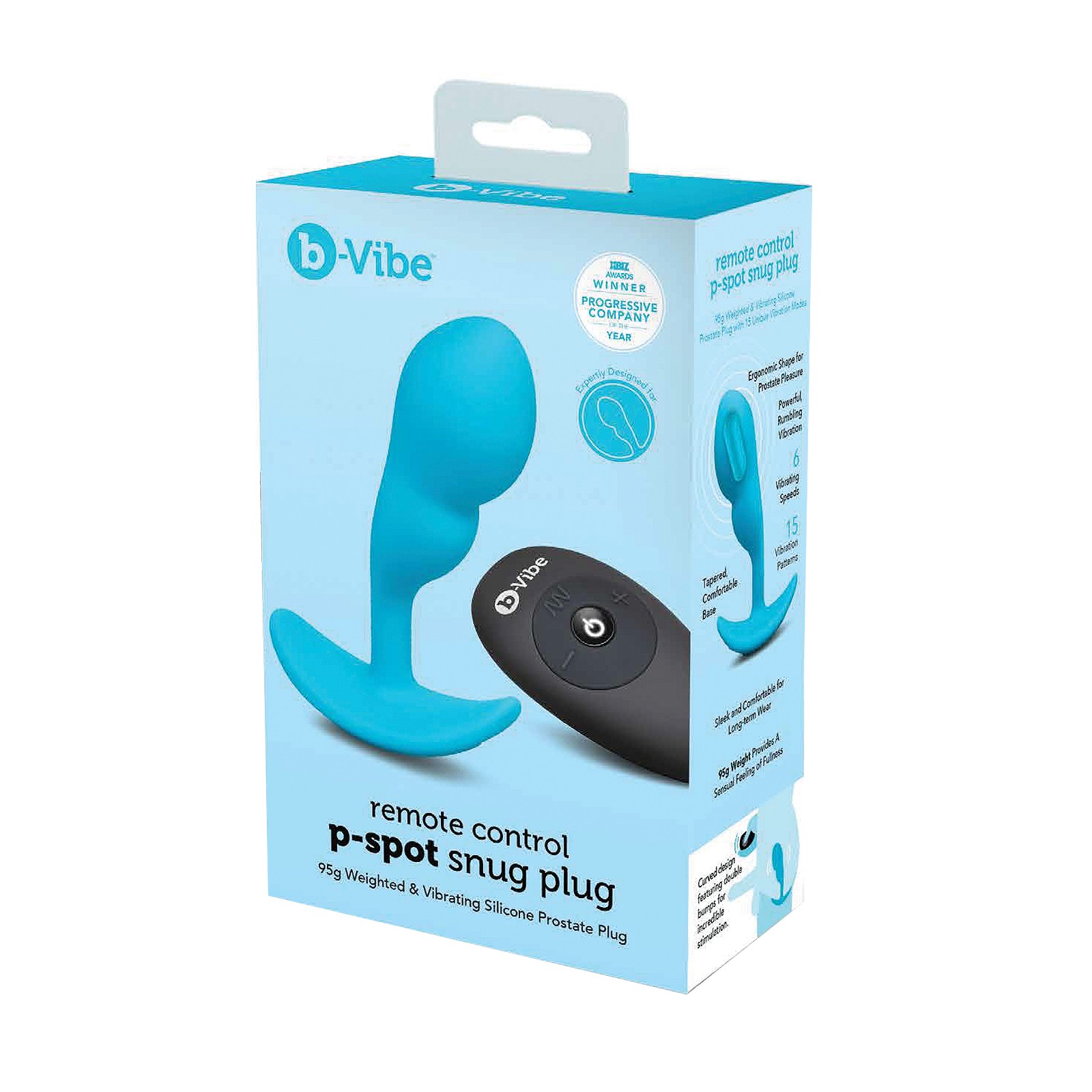 b-Vibe Plug Ajustado P-Spot Control Remoto Azul