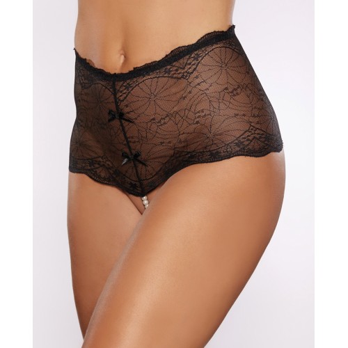 Allure Passion & Pearl High Waist Crotchless - Elegant Design