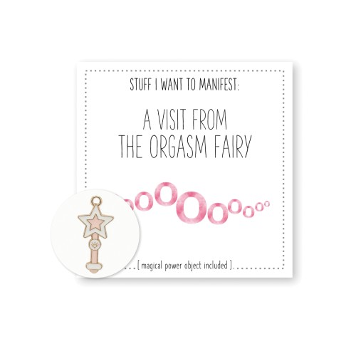 Warm Human Orgasm Fairy Mini Card & Charm for Manifesting Desires