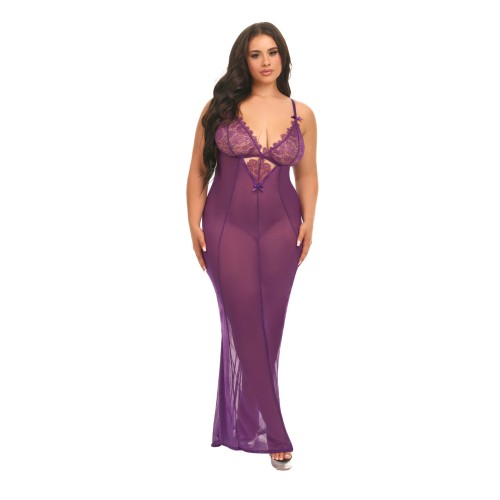 Katana Mesh Lace Gown Purple 1X/2X