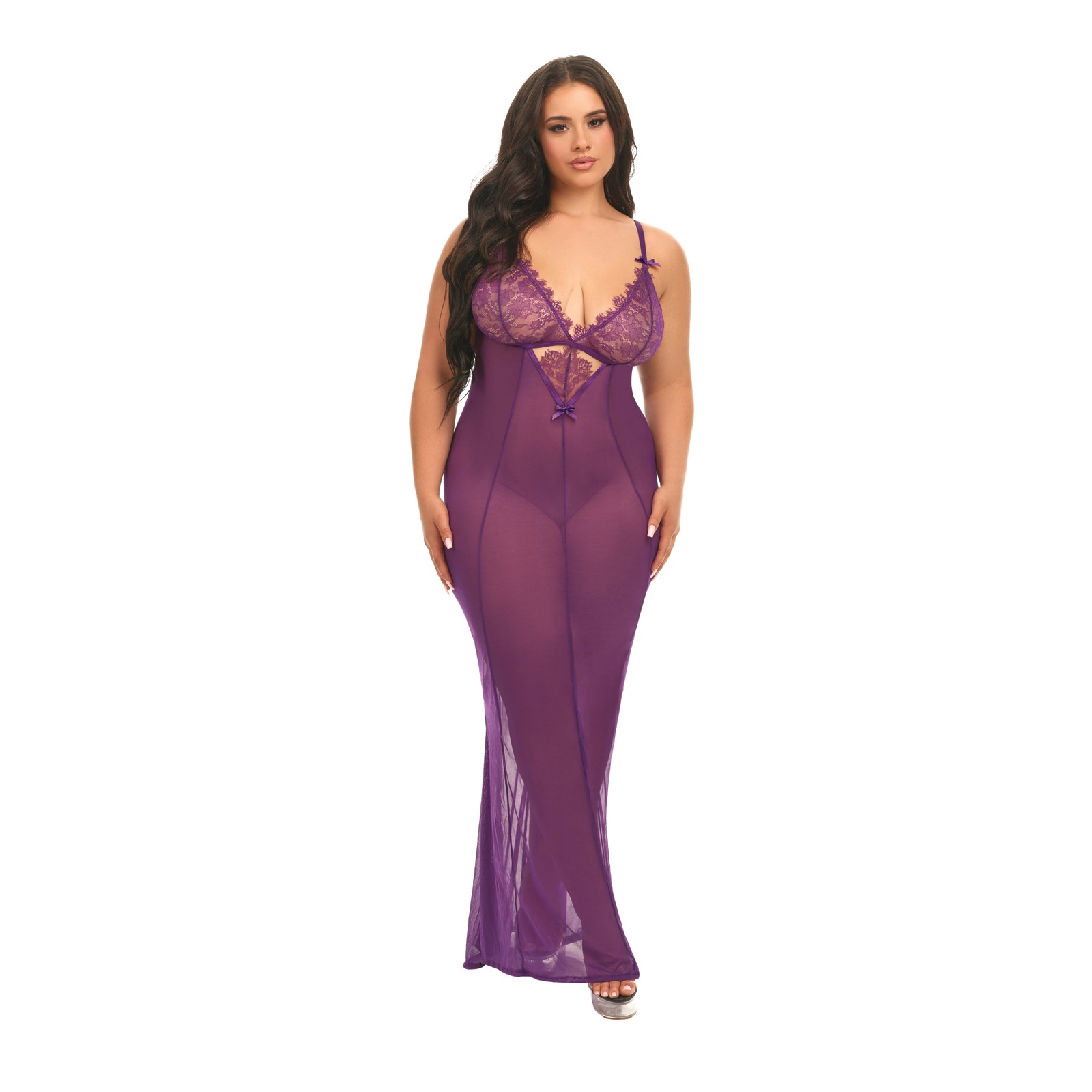 Katana Mesh Lace Gown Purple 1X/2X