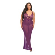 Katana Mesh Lace Gown Purple 1X/2X