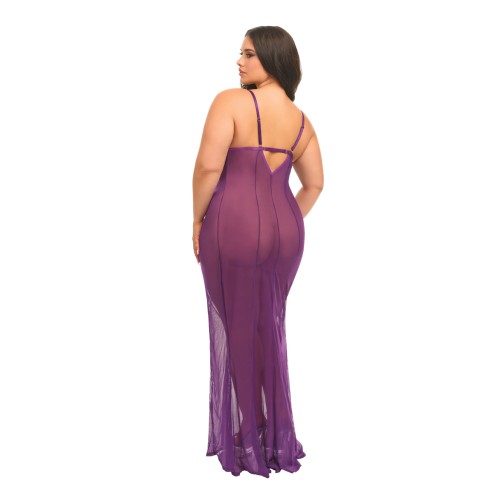 Katana Mesh Lace Gown Purple 1X/2X