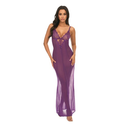 Katana Lace & Mesh Gown - Purple L/XL