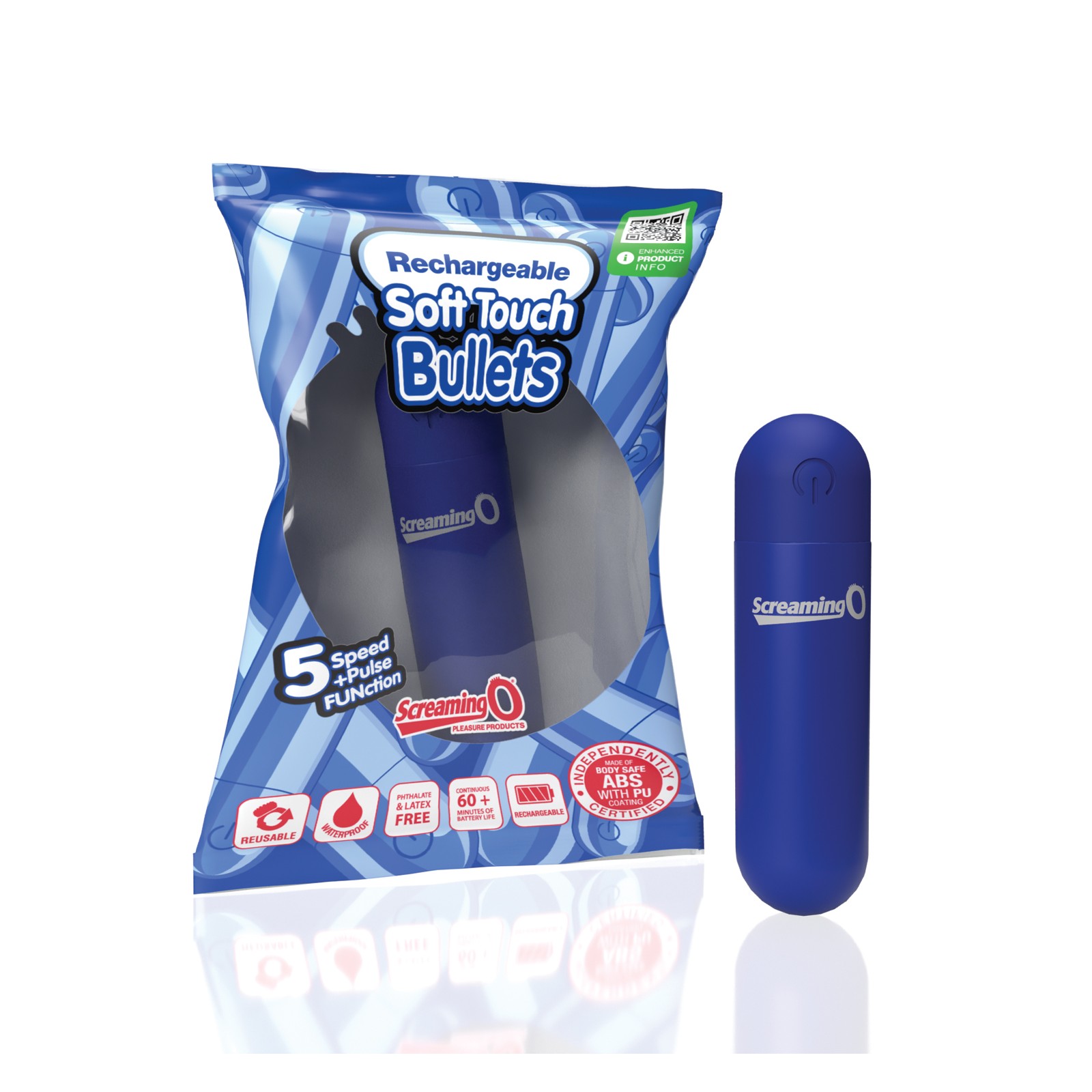 Rechargeable Soft Touch Bullet Blue