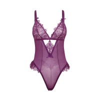 Katana Mesh & Lace Teddy - Purple