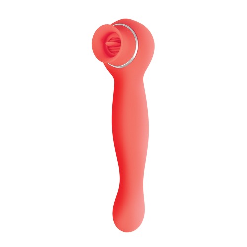 Vibrador Licking Luscious - Coral Doble Función