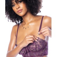 Underwire Bustier and Thong Set Mulberry