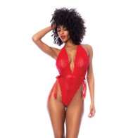 Body con Escote Halter en Encaje para Lucir Seductora