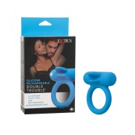 Silicone Rechargeable Double Trouble Enhancer Couples Toy - Blue