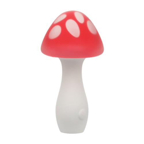 Masajeador Juguetón Naughty Bites Muff Shroom Rojo/Blanco