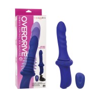 Overdrive Ridged Shaft Remote Control Sex Machine Blue