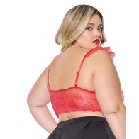 Scallop Stretch Lace Soft Cup Bralette Red QN