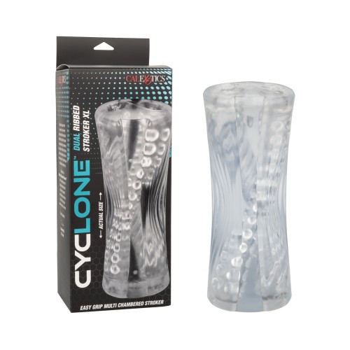 Stroker XL Ribeteado Dual Cyclone para Máximo Placer