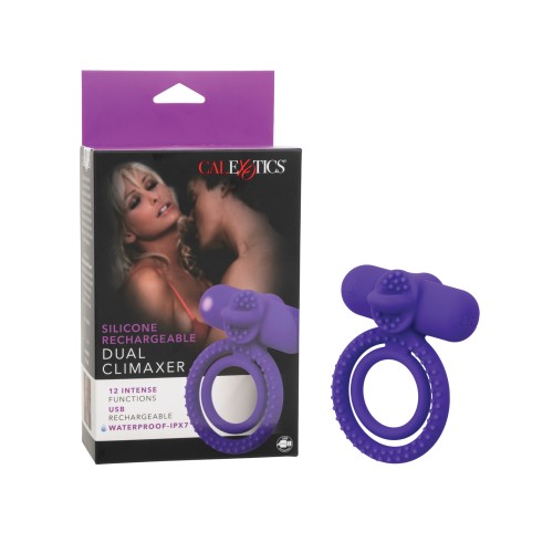 Acelerador Doble Clímax de Silicona con Lengua