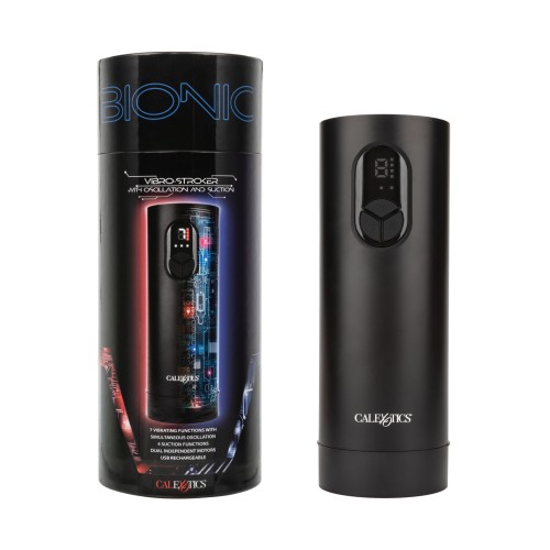 Stroker Vibro Biónico Oscilación Succión Negro