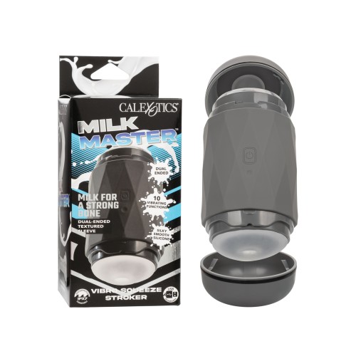 Milk Master Vibro Squeeze Stroker Poderoso de Doble Extremo