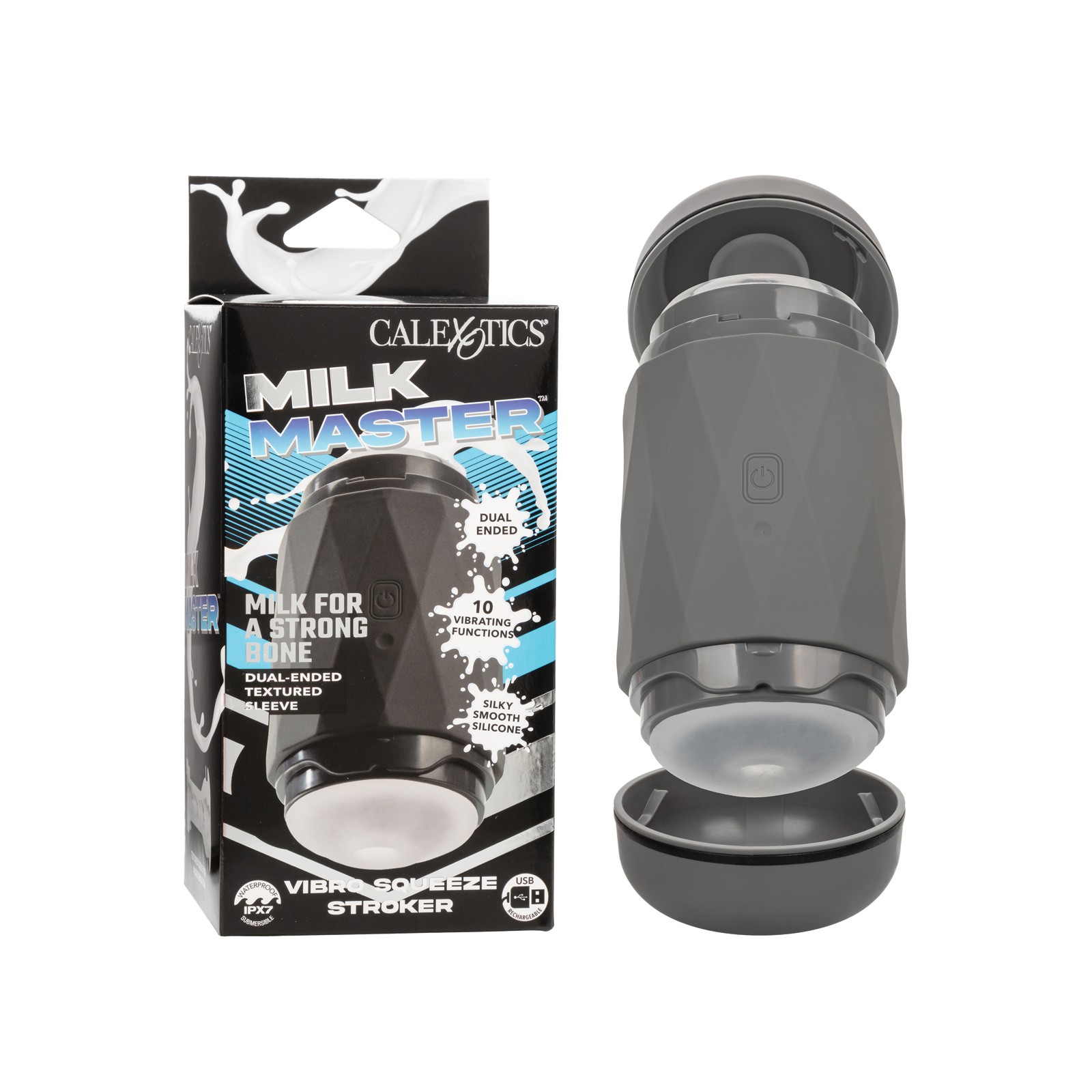 Milk Master Vibro Squeeze Stroker Powerful Dual-Ended