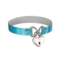 Collar Plesur Holográfico Azul con Corazón