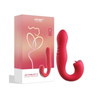 Joi Thrust 2 Vibrador G-Spot con Movimiento y Lamedor de Clítoris Rojo