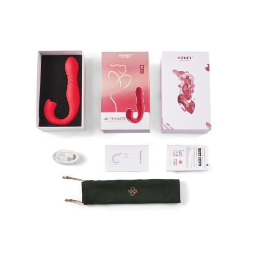 Joi Thrust 2 Vibrador G-Spot con Movimiento y Lamedor de Clítoris Rojo