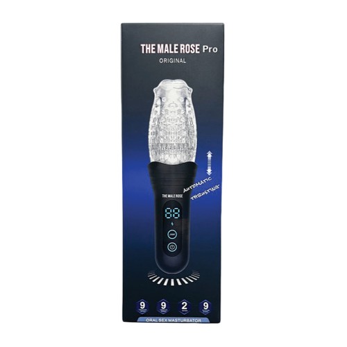 The Male Rose Pro Thrusting Rotating Vibrating Masturbator - Black