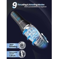 The Male Rose Pro Thrusting Rotating Vibrating Masturbator - Black