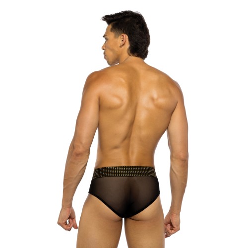 Sacred Heart Briefs with Studded Elastic Waist Band - Black XL