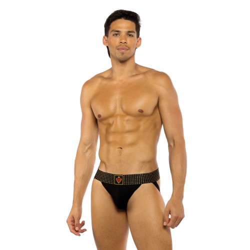 Jockstrap Corazón Sagrado con Bolsa Contorneada Negro