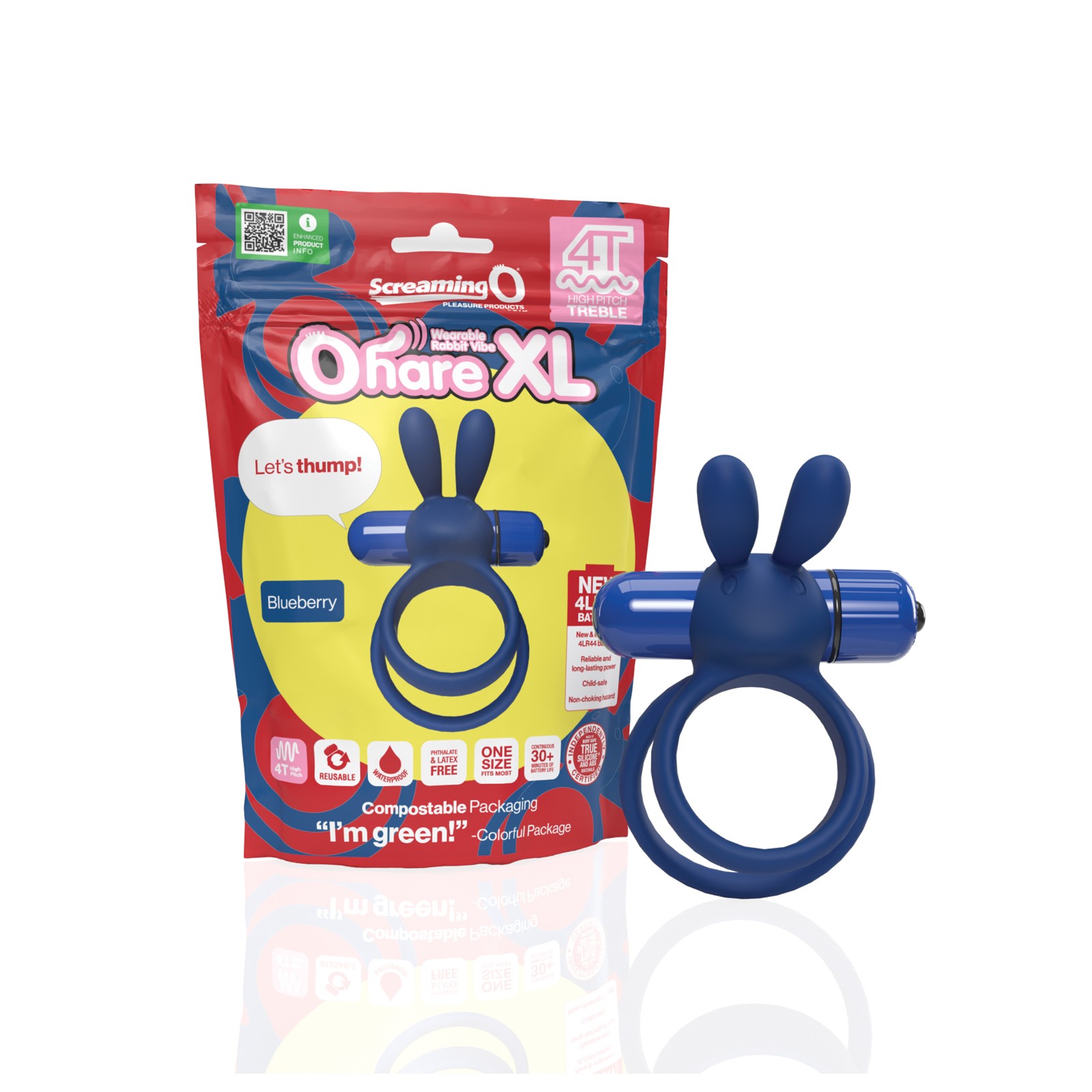 Screaming O 4T Ohare XL Conejo Vibrador - Blueberry