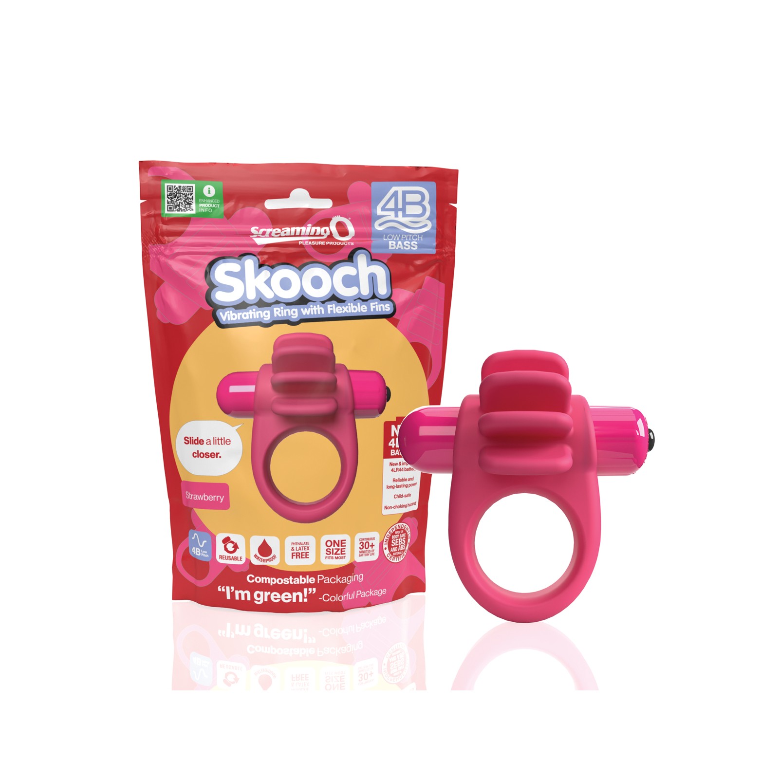 Screaming O 4B Skooch Strawberry Vibrating Ring