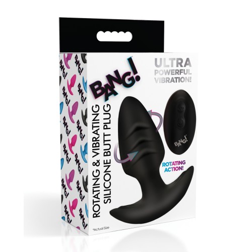 Bang! Tapón Anal Rotatorio y Vibrante con Control Remoto para Placer Total