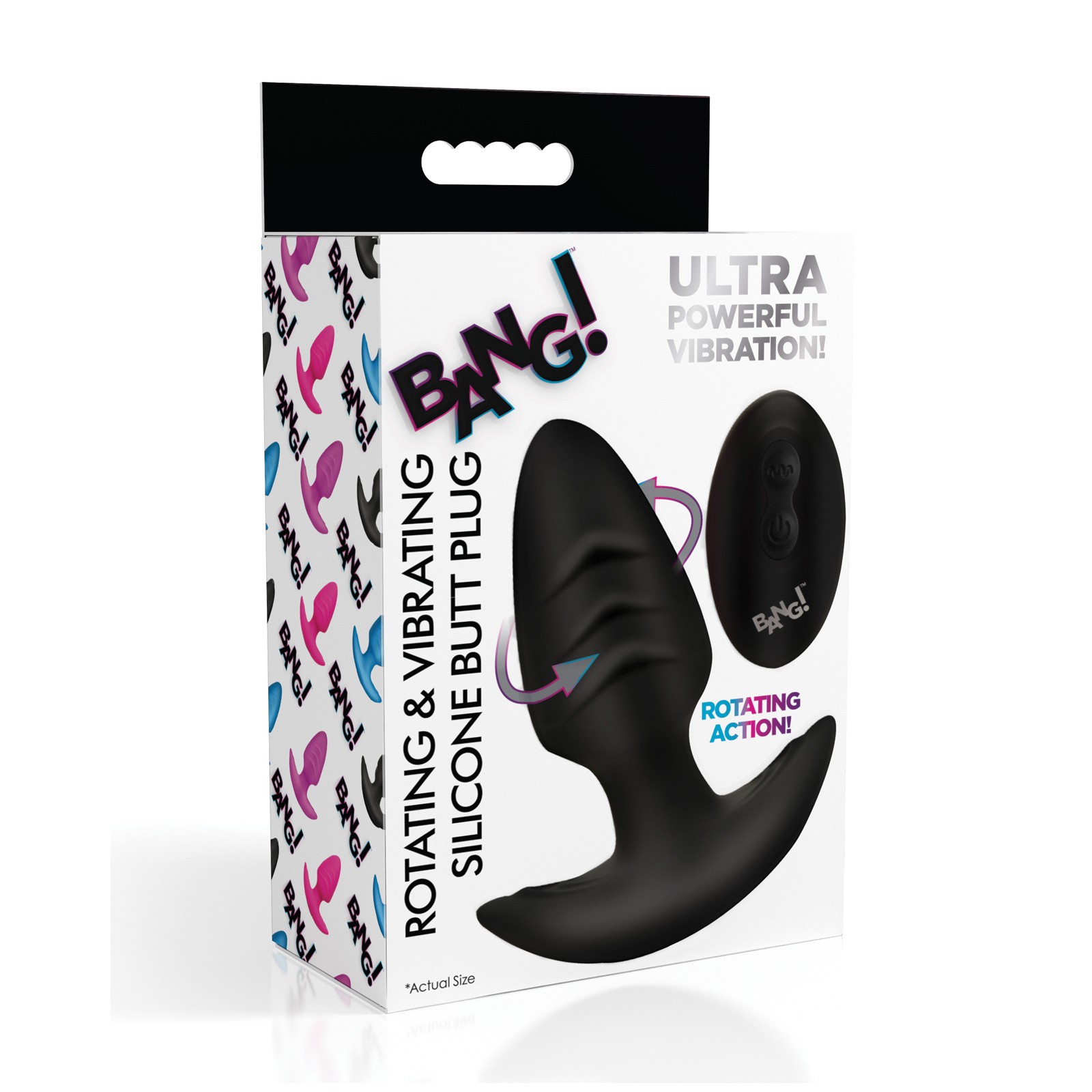 Bang! Tapón Anal Rotatorio y Vibrante con Control Remoto para Placer Total