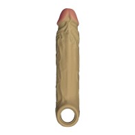 Shaft Flexskin Liquid Silicone 7.8 Inch Vibrating Sheath Oak