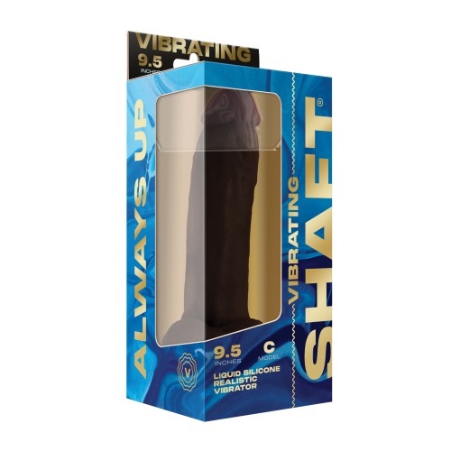 Shaft Flexskin Liquid Silicone 9.5" Vibrating Dong with Balls - Mahogany